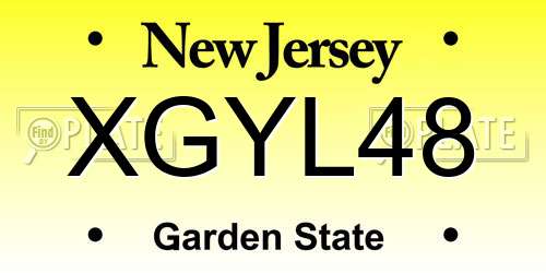 XGYL48 New Jersey License Plate