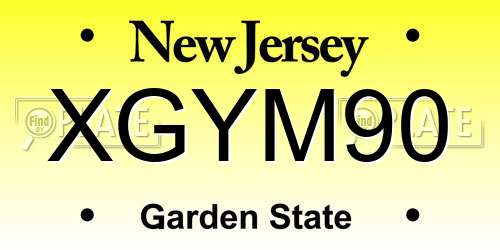XGYM90 New Jersey License Plate