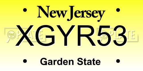 XGYR53 New Jersey License Plate