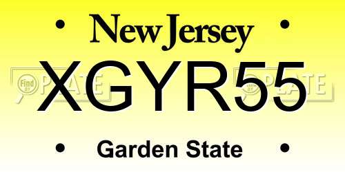 XGYR55 New Jersey License Plate