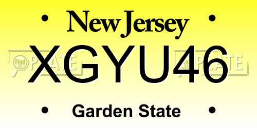 XGYU46 New Jersey License Plate
