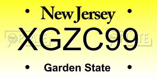 XGZC99 New Jersey License Plate