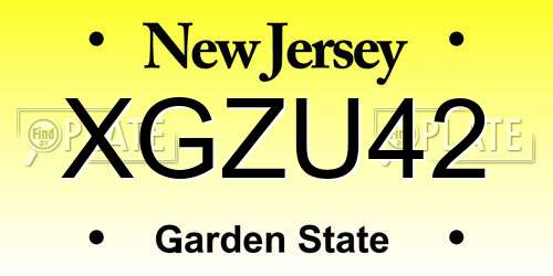 XGZU42 New Jersey License Plate