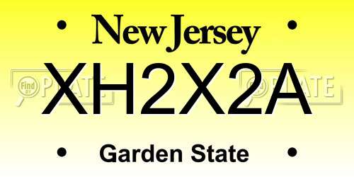XH2X2A New Jersey License Plate