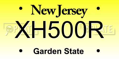 XH500R New Jersey License Plate