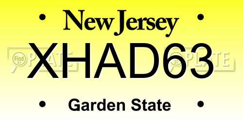 XHAD63 New Jersey License Plate