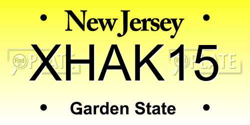 XHAK15 New Jersey License Plate