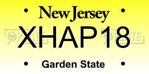XHAP18 New Jersey License Plate