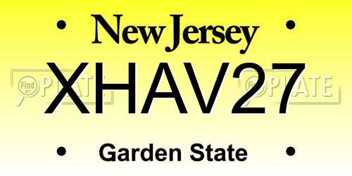 XHAV27 New Jersey License Plate