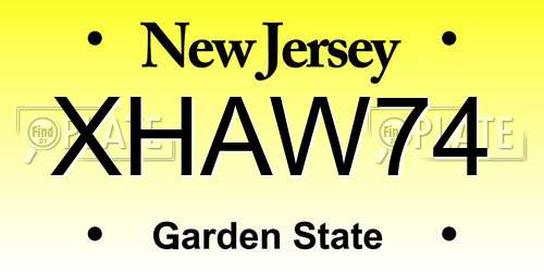 XHAW74 New Jersey License Plate