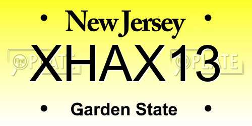 XHAX13 New Jersey License Plate