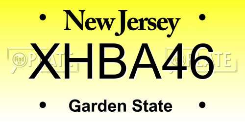 XHBA46 New Jersey License Plate