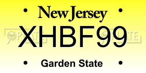 XHBF99 New Jersey License Plate
