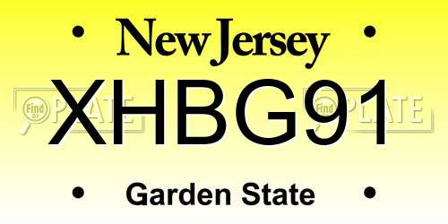 XHBG91 New Jersey License Plate