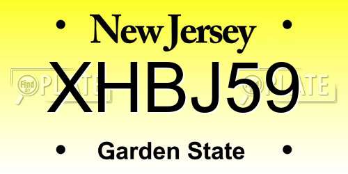 XHBJ59 New Jersey License Plate