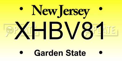 XHBV81 New Jersey License Plate