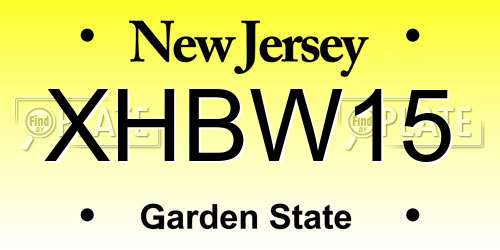 XHBW15 New Jersey License Plate