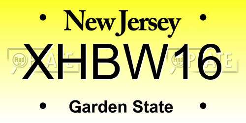 XHBW16 New Jersey License Plate