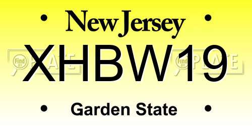 XHBW19 New Jersey License Plate