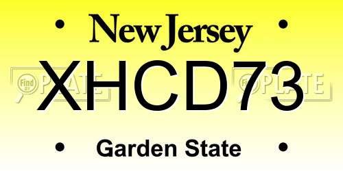 XHCD73 New Jersey License Plate
