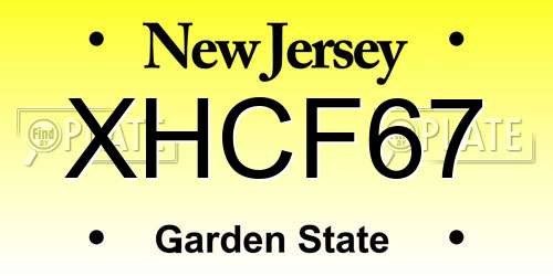 XHCF67 New Jersey License Plate