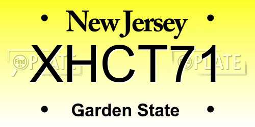 XHCT71 New Jersey License Plate