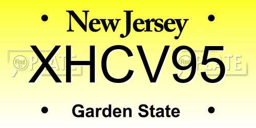 XHCV95 New Jersey License Plate