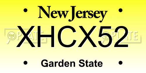 XHCX52 New Jersey License Plate