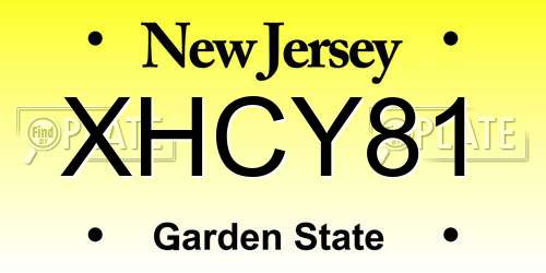 XHCY81 New Jersey License Plate