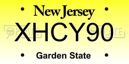 XHCY90 New Jersey License Plate