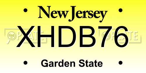 XHDB76 New Jersey License Plate