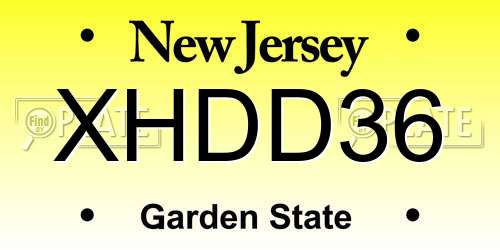 XHDD36 New Jersey License Plate
