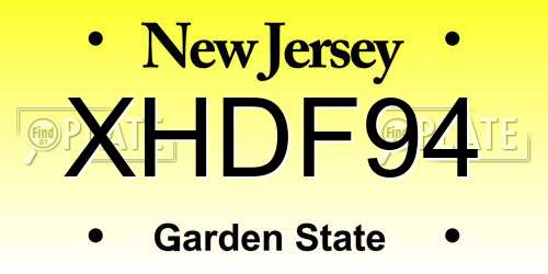 XHDF94 New Jersey License Plate