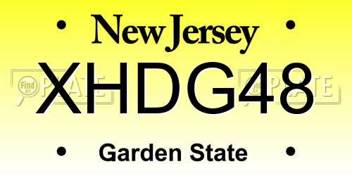 XHDG48 New Jersey License Plate