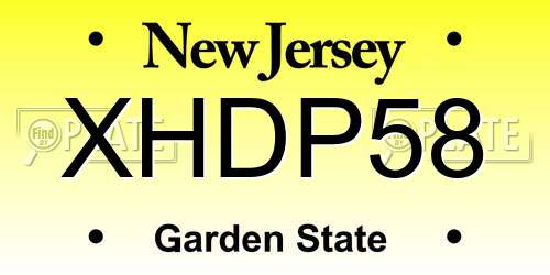 XHDP58 New Jersey License Plate