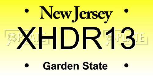 XHDR13 New Jersey License Plate