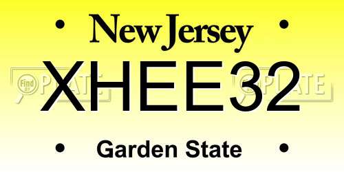 XHEE32 New Jersey License Plate