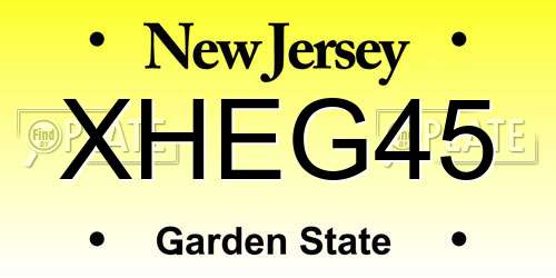 XHEG45 New Jersey License Plate