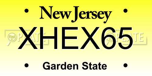 XHEX65 New Jersey License Plate