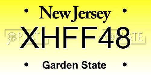 XHFF48 New Jersey License Plate