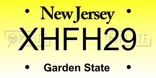 XHFH29 New Jersey License Plate