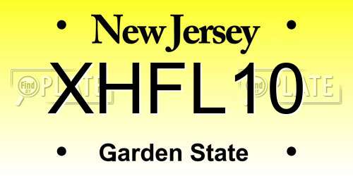 XHFL10 New Jersey License Plate