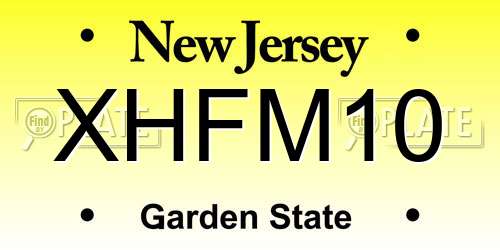 XHFM10 New Jersey License Plate