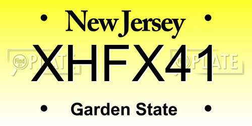 XHFX41 New Jersey License Plate