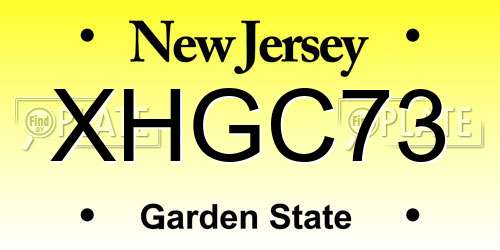 XHGC73 New Jersey License Plate