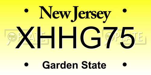 XHHG75 New Jersey License Plate