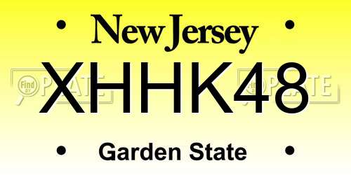 XHHK48 New Jersey License Plate