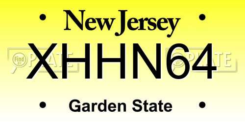 XHHN64 New Jersey License Plate