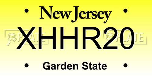 XHHR20 New Jersey License Plate
