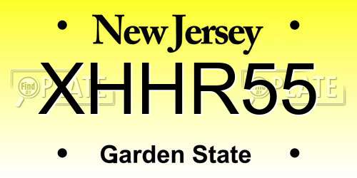 XHHR55 New Jersey License Plate